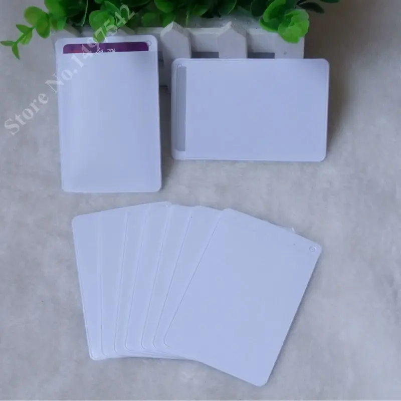 

Free Shipping 10pcs Business Soft Plastic White Card Holder Double Slots PVC Card Protector ,Print Logo OEM Welcome