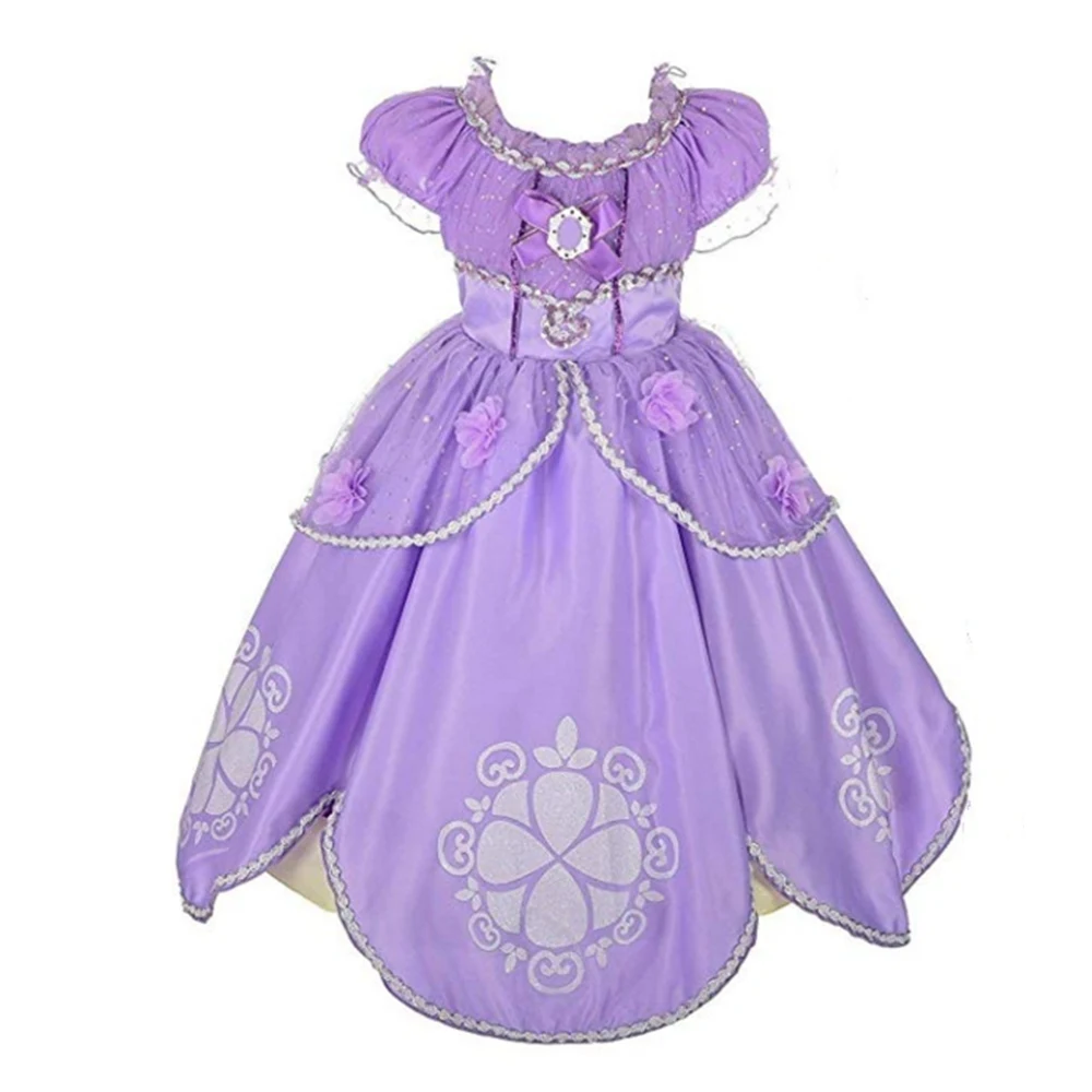 

FindPitaya Girls Tangled Purple Dress: Fancy Princess Rapunzel or Sofia Costume: Parties, Halloween or Dress Up Gown: Ages 3-10