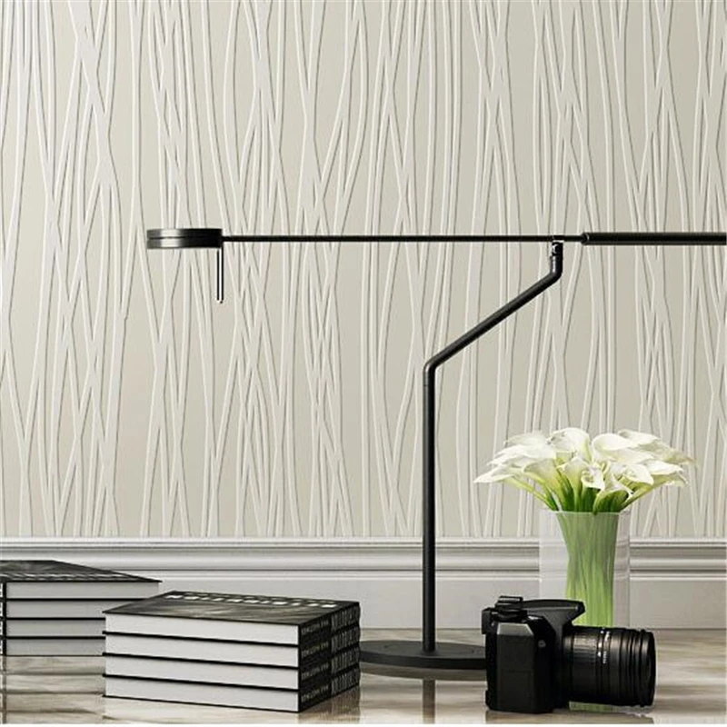 

Simple and modern bars of plain non-woven wallpaper living room bedroom papel de parede para quarto wall papers home decor