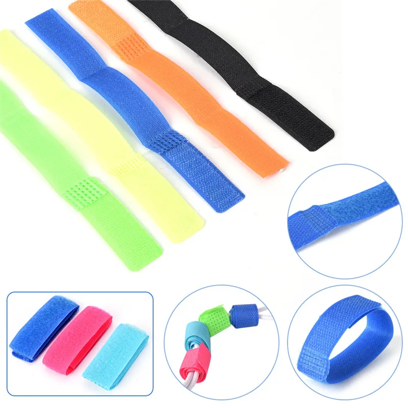 15/25/30pcs Nylon Cable Ties Magic Tapes Reusable Wire Organizer Cable Ties Straps With Plastic Buckle Hook For Wire Management