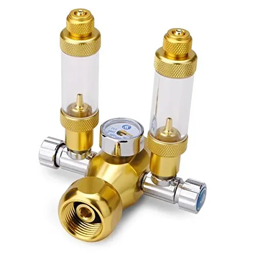 WYIN W01-05 Aquarium CO2 Pressure Gauge With Two M...