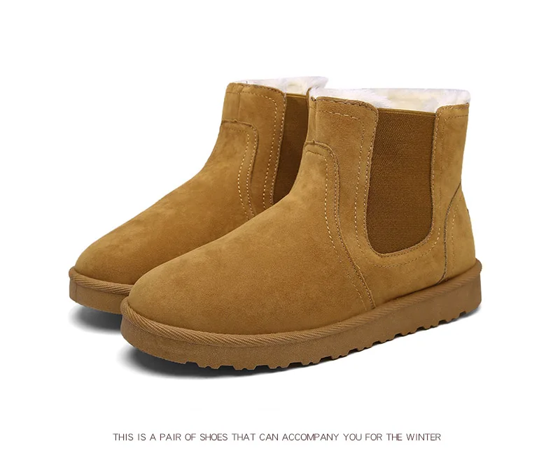 ALEADER/зимние ботинки; мужские замшевые ботинки «Челси»; уличная зимняя прогулочная обувь для мужчин; слипоны; повседневные Теплые ботильоны