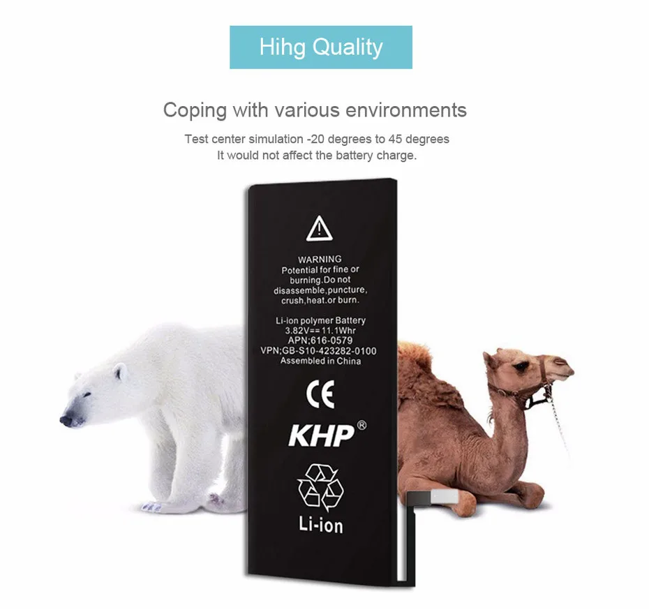 Original KHP Phone Battery For iPhone 6 Plus Battery 2915mAh Repair Tools 0 Cycle Replacement Batteries Sticker (13)