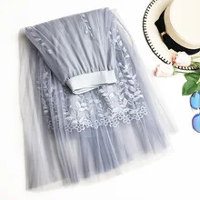 Юбки с вышивкой трапециевидная плиссированная юбка для сына с высокой талией, тонкие плиссированные юбки-Джокер