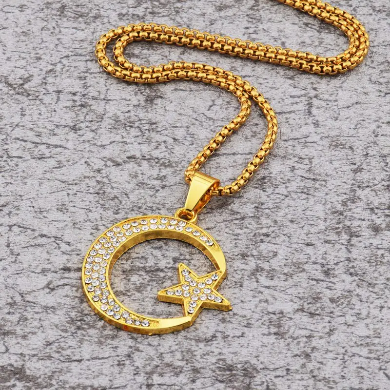 

Sell Fashion Middle East Islamic Religious Moon/star Muslim Necklace Allah Pendant Women Arab Jewelry Accessories