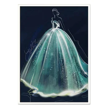 

Full drill Round wedding dress beautiful diamond painting bedroom living room simple Diamond drawing Cross stitch