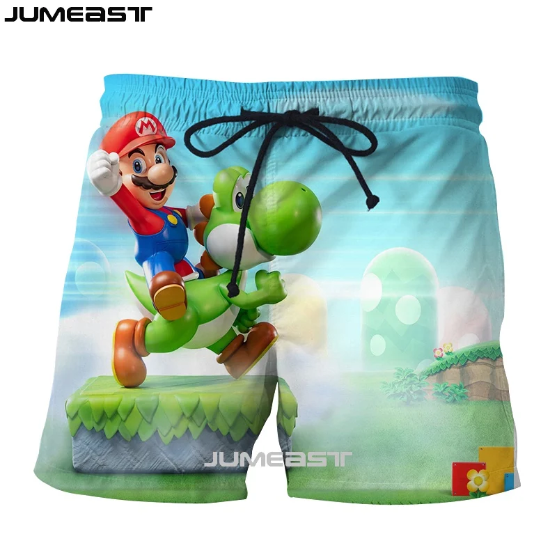 Jumeast бренд для мужчин/женщин 3D печатных мультфильм Супер Марио шорты летние новые быстросохнущие пляжные повседневные спортивные брюки короткие брюки