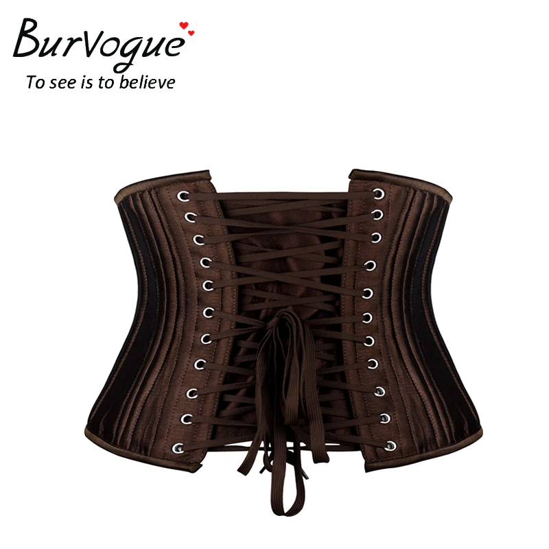 Женский атласный корсет Burvogue Черный для тренировок на талии сексуальные корсеты