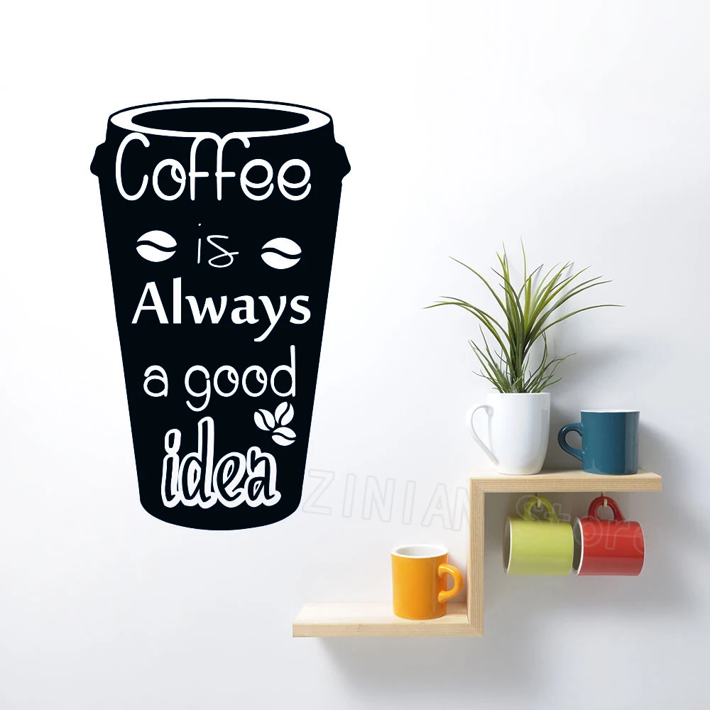 Bean Cup Wall Stickers Removable Kitchen Quote Coffee Is Always A Good Idea Quote Decal Cafe Wall Window Decor Wallpaper Z495 Bean Cup Wall Stickers Removable Kitchen Quote Coffee Is Always A Good Idea Quote Decal Cafe Wall Window Decor Wallpaper Z495