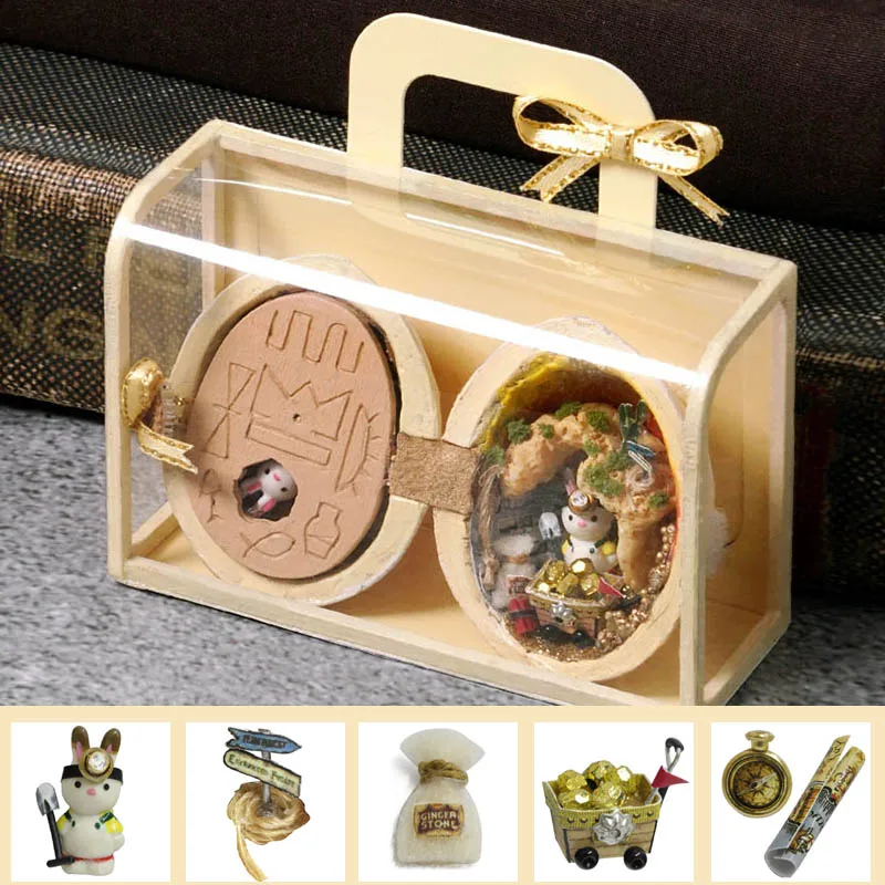 Кукольный дом мебель DIY Миниатюрный 3D Деревянный Miniaturas кукольный домик коробка
