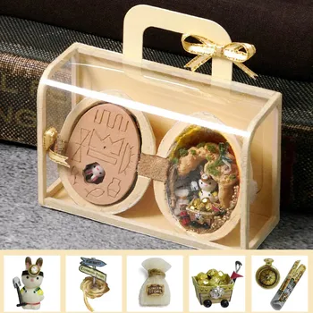 

Doll House Furniture DIY Miniature 3D Wooden Miniaturas Dollhouse Box Theatre Toy For Children Birthday Gifts Seed World R-004