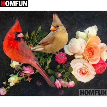 

HOMFUN Full Square/Round Drill 5D DIY Diamond Painting "Flower parrot" 3D Diamond Embroidery Cross Stitch Home Decor A19289