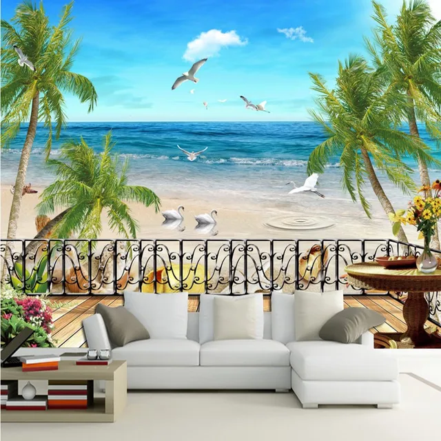 Kustom 3D  foto wallpaper  pemandangan Alam pantai  
