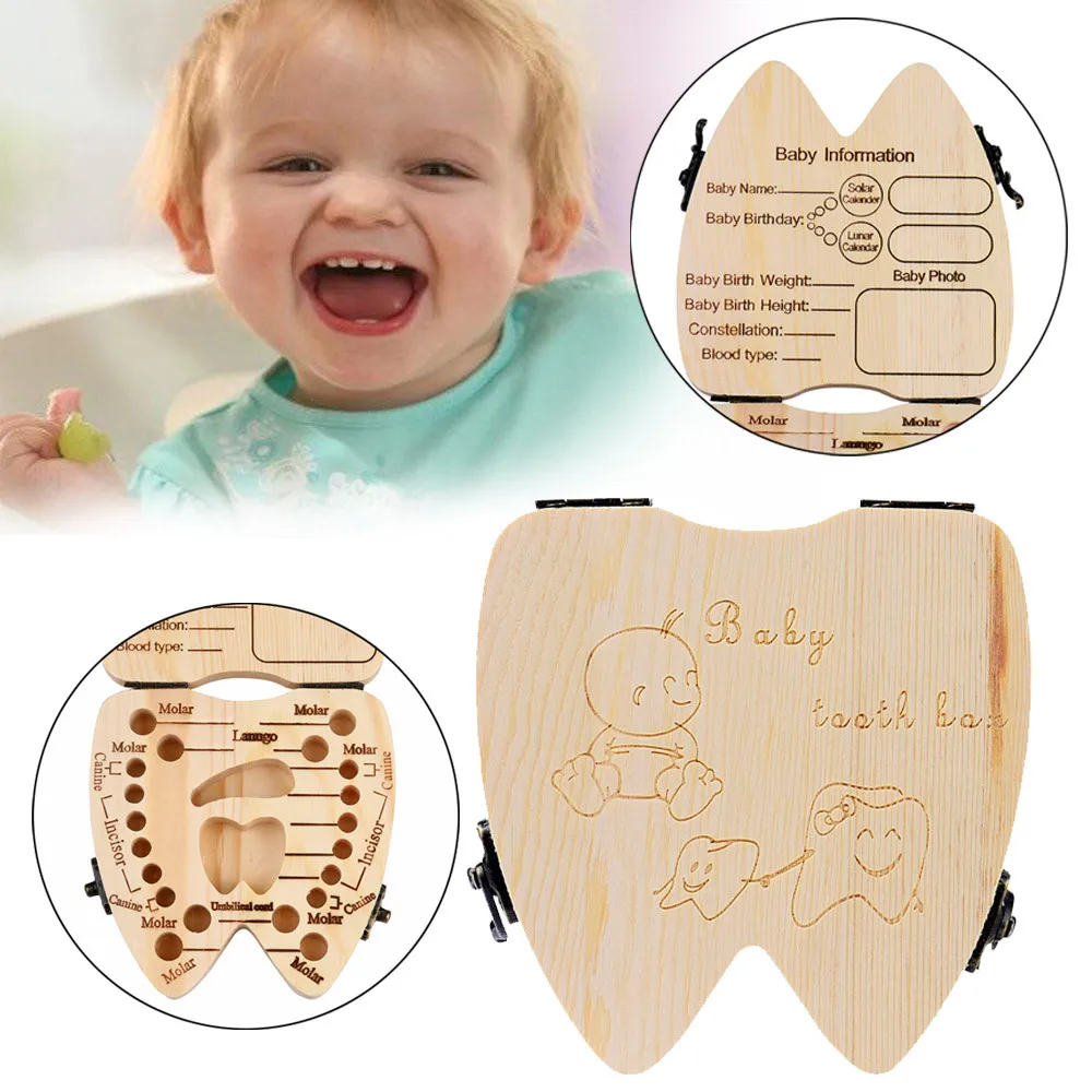 

Tooth Box Organizer for Baby Milk Teeth Save Wood Storage Tooth Box Collecting Teeth Gift Milk Teeth Collection
