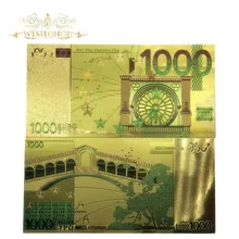 Лидер продаж 2018, бумажные Позолоченные купюры всех типов в евро, 5, 10, 20, 50, 100, 200, 500, 1000, 1 млн.