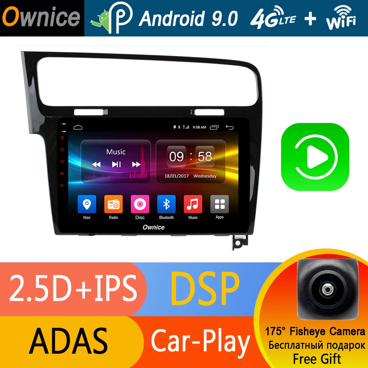 

10.1" IPS Screen 4G SIM Octa Core Android 9.0 Car DVD GPS For Volkswagen Golf 7 2013 2014 2015 VW Golf MK7 R GTE Radio CarPlay