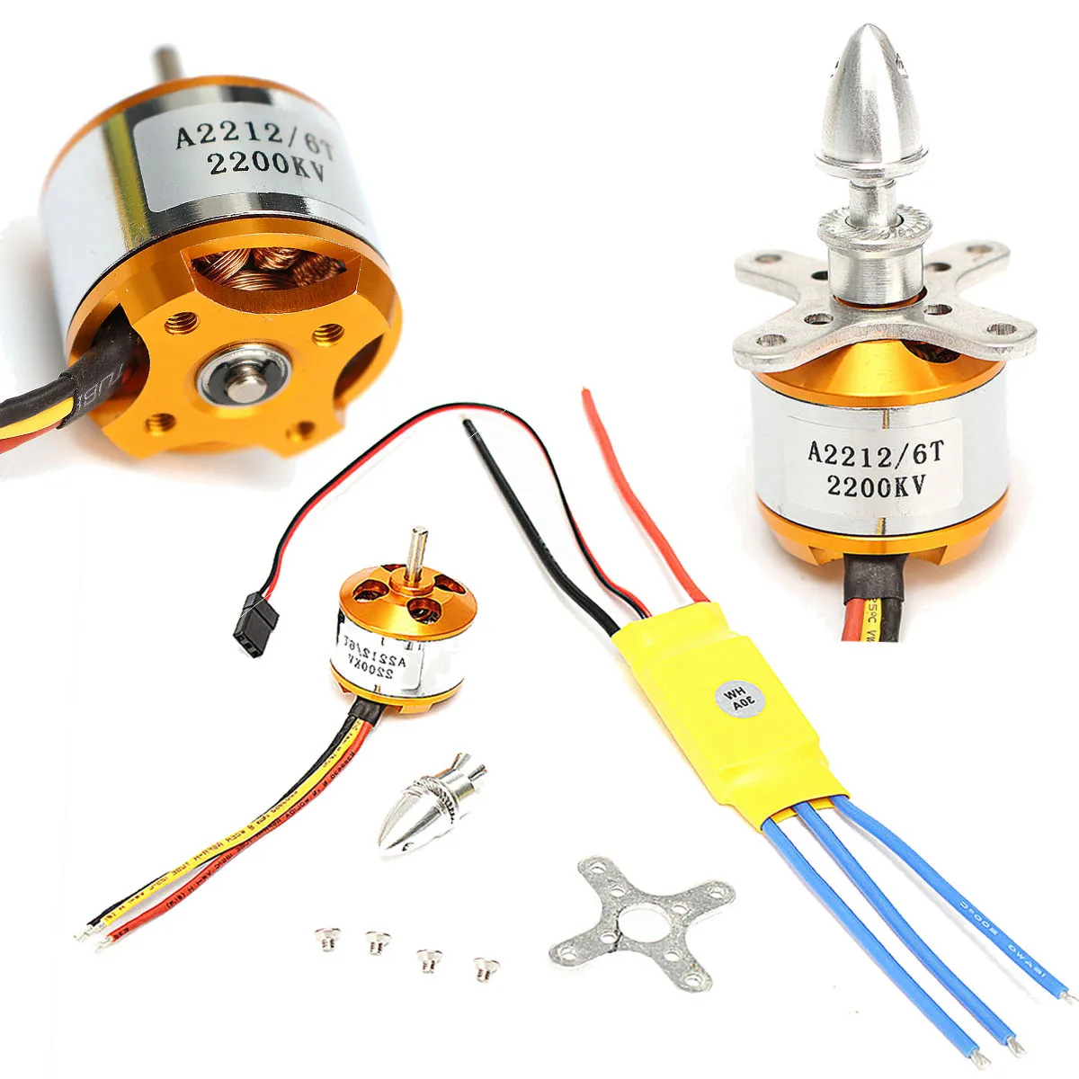 

RC 2200KV Brushless Motor 2212-6 +30A ESC for RC Airplane Quadcopter Plane Helicopter