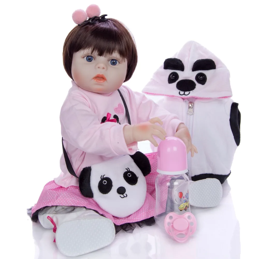 KEIUMI Мода Косплей панда Reborn Baby Dolls полный силиконовый винил 48 см реалистичный Reborn Boneca