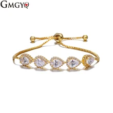GMGYQ Лидер продаж продуктов фианиты регулируемые браслеты для женщин розовое золото женские аксессуары Pulseira Feminina