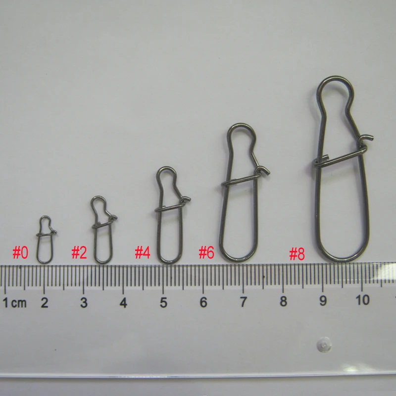 

Eupheng 100pcs/lot Sizes 0 2 4 6 8 Fishing Nice Snap Fishing Swivel Safety Fishing Snaps Hooks Stainless Steel Fishing Tackle
