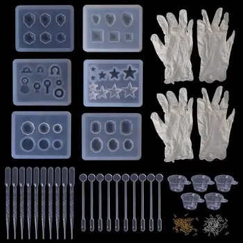 

1 Set Epoxy Resin Kit DIY Jewelry Making Tools Necklace Pendant Silicone Mold Professional Pins Disposable Gloves Accessories