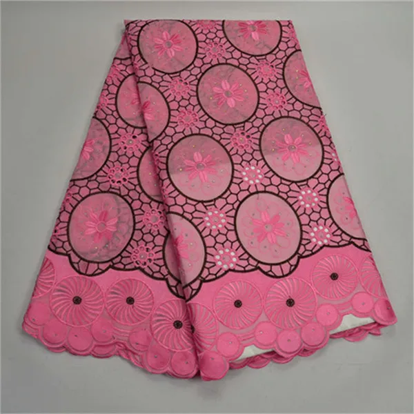 

Swiss Voile Lace Embroidered 2018 African Tulle Lace Fabric With Stones Swiss Voile Cotton Lace Fabric For Clothes pink -30