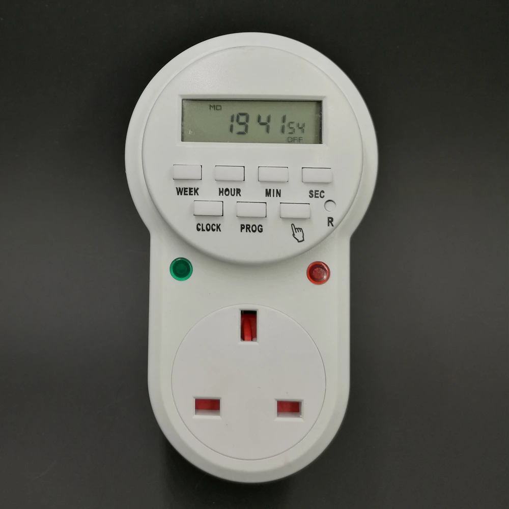 Home Security 220V AC Mains Plug Digital Timer Time Clockin Electrical