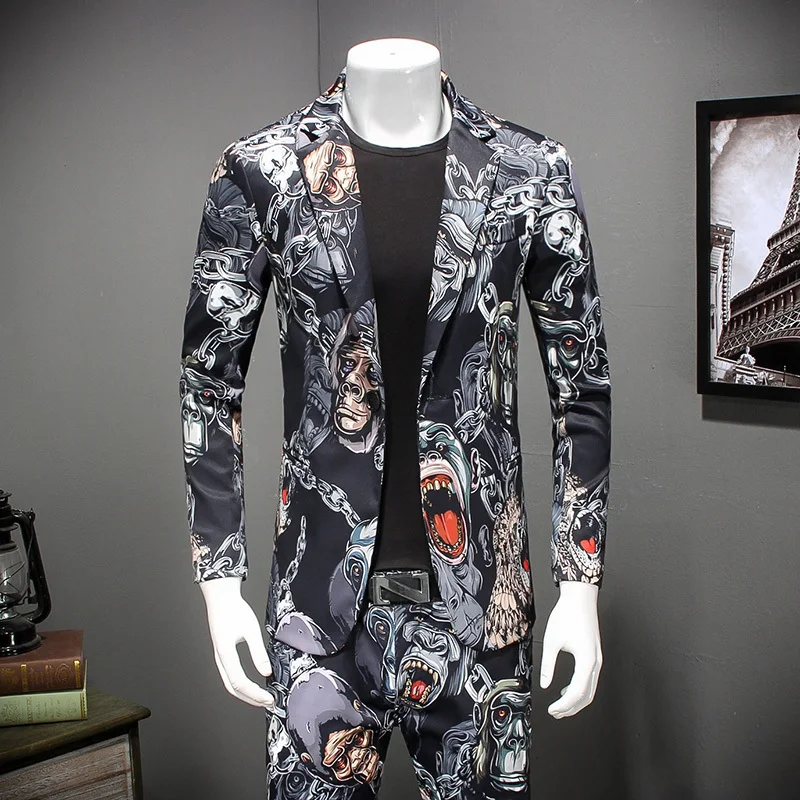 

2018 New 3d Print Blazer Pattern Fancy Prom jacket For Men Casual Party Prom Mens Stylish Blazer Jacket Men Plus Size 4xl