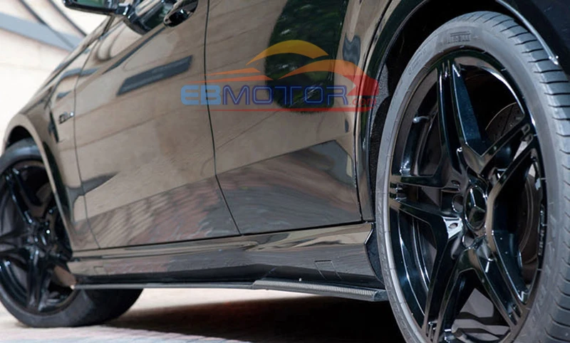 ebmotor-com Real Carbon Fiber side skirts spoiler splitter 4pcsSet For Benz W212 E63 AMG 11-14  5_7703