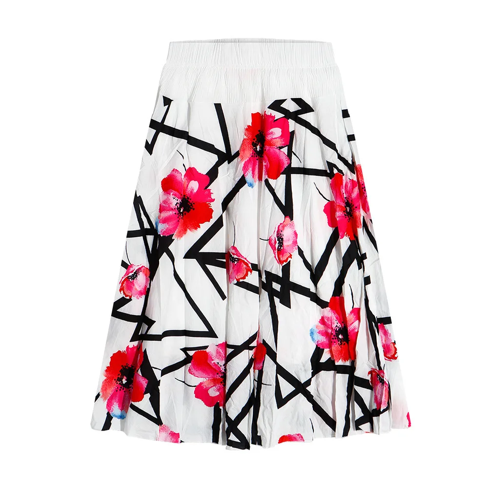 Летняя женская юбка Весна Корейская волна плиссированная юбка эластичная талия темперамент сетчатая юбка женская