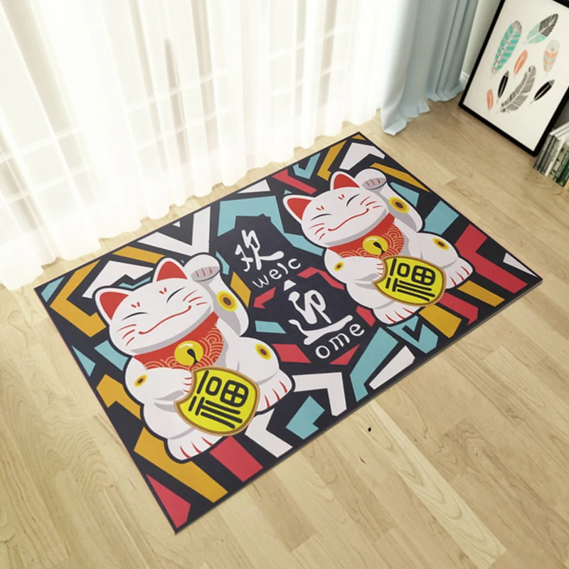 Chinese Style Cartoon Cat Elephant 3D Kids Living Room Carpet Thick Soft Bedroom Non-slip Doormat Kitchen Bathroom Mat Rugs