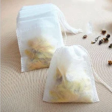 Одноразовые чайные пакетики нетканые ткани для заваривания чая Drawstring Heal Seal фильтровальная бумага Herb Loose Strainer 100 шт