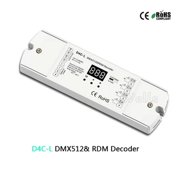 

D4C-L 4CH CC DMX512 decoder 4 channel PWM current receiver DMX512 decoder led controller dmx signal driver with digital display