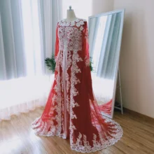 Роскошное вечернее платье Marocain Islamic abaya в Дубае с длинным рукавом vestido longo марокканский кафтан винтажное платье для выпускного вечера DQG189