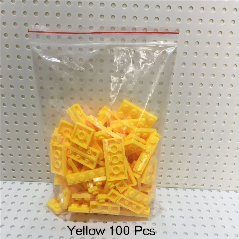 100 шт./лот, 15 цветов, объемные строительные блоки, кирпичи для детей, игрушки, смешанные 8 моделей, совместимы с пластиной 1x1 1x2 1x3 1x4. 2x4 - Цвет: 100Pcs Yellow