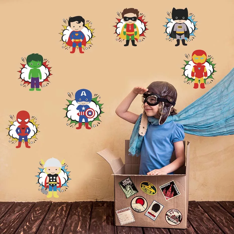 Color Cartoon Cool Superhero Batman Wall Stickers (4)