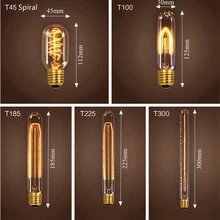 Лампа накаливания Edison E27 40 W Ретро лампа накаливания Эдисона 220 V лампа накаливания со стеклянным колпаком для домашнего декора креативные лампы