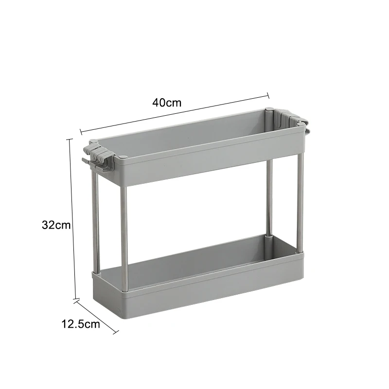 2/3/4 Слои Gap Кухня хранение стойки подвижных полки с колесами для Кухня Ванная комната Органайзер сбережения места для хранения полки - Цвет: 2 layer small gray