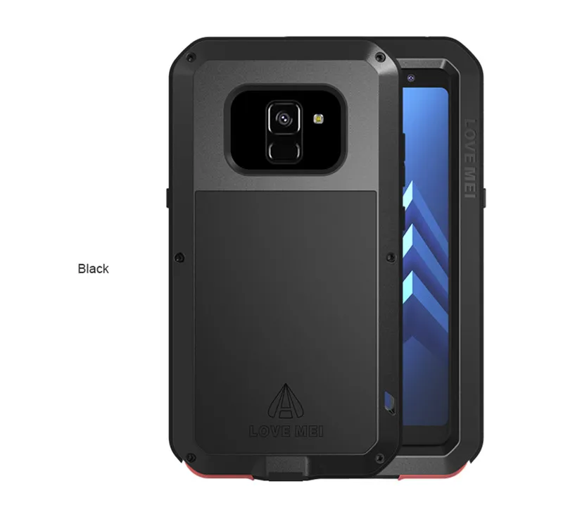 

Love Mei for Samsung Galaxy A8 2018, Armor Shockproof Heavy Duty Aluminum Metal Waterproof Case for Samsung Galaxy A8 Plus 2018