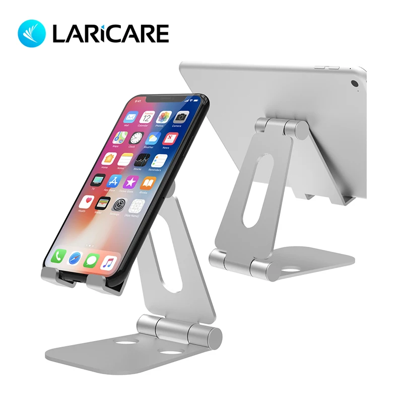 

Laricare Tablet Accessories Tablet Phone Stand Stable Aluminium Anti-Slip Fold-able Mobile Holder Metal Tablets Stand S5