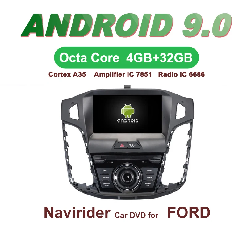 

ELANMEY car gps navigation For FORD FOCUS 2012 2013 stereo octa Core android 9.0 touch screen CAR DVD multimedia radio headunit