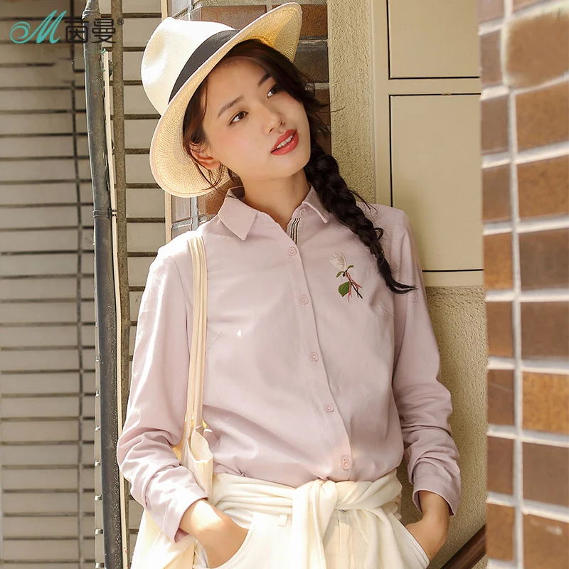 

INMAN women Winter Embroidered long sleeves women blouse casual blouse