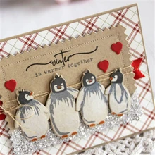 Naifumodo Aniaml Penguins Metal Cutting Dies Stencil for DIY Cutting Scrapbooking and Embossing Paper Card Deco custom Craft Die