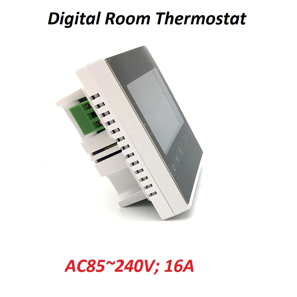

Electric Digital LCD Touch Screen Temperature Controller 110V 120V 220V 16A Warm Floor Heating Room Thermostat