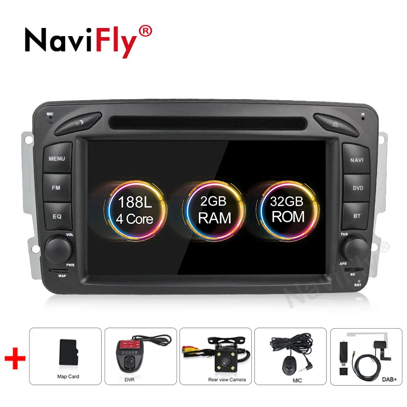 Pаспродажа Navifly Android9.1 поддержка RDS TPMS DAB автомобильный DVD font b gps b font плеер для Mercedes Benz W209 W203 W463 Viano W639 Vito с 4G