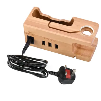 

Colohas 3 Ports 5V 3A USB HUB Bamboo Wood USB Power Charging Stand Station for Tablet EU / US / UK Plug
