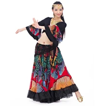 Новейшая Высококачественная Цыганская юбка для танца живота для женщин с большими цветами 2 3 м большая юбка 720 градусов