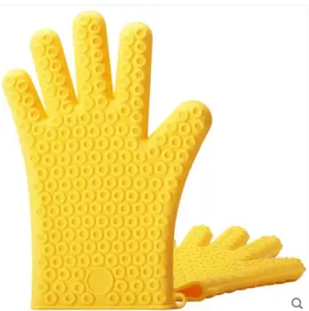 

thickened anti-scalding gloves Insulated baking oven gloves Five Finger Silicone Oven Mitts High Temperature Kitchen Tool