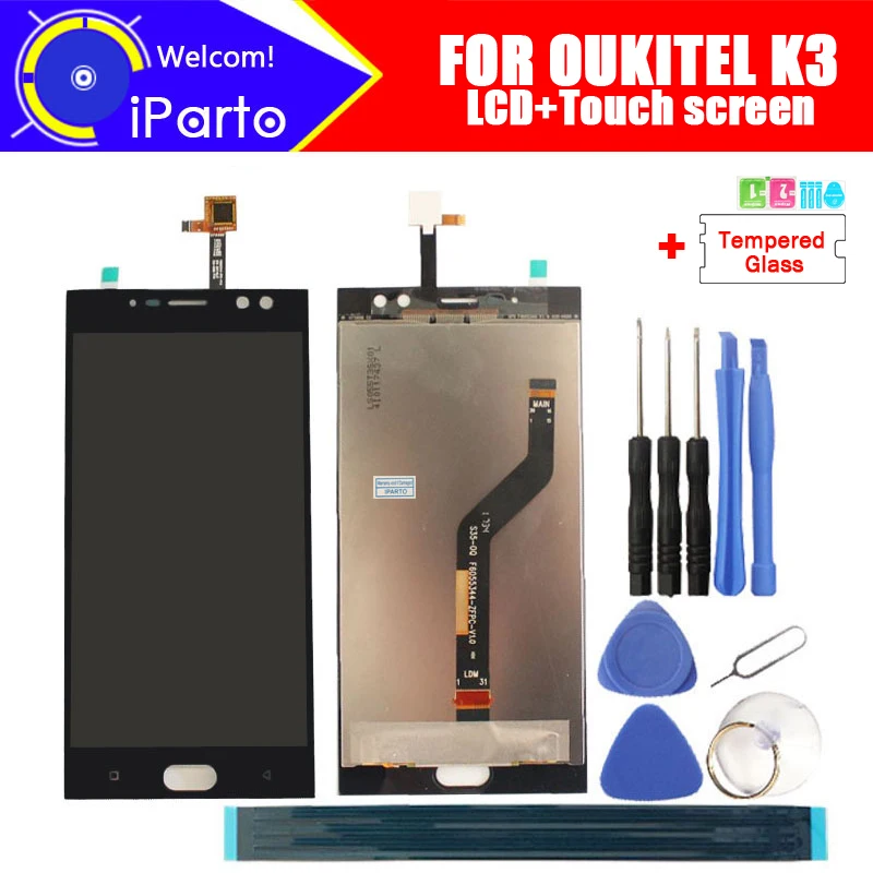 Skup 5.5 calowy wyświetlacz LCD Oukitel K3 + montaż digitizera ekranu dotykowego 100% oryginalny nowy LCD + dotykowy digitizer dla Oukitel K3 + narzędzia