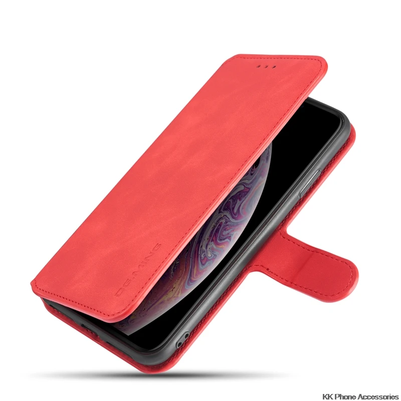 DG.MING Vintage PU Leather Case For iPhone XS Max 11 12 XR Flip Stand Card Slot Magnets Cover For iPhone 7 8 6 6S Plus 8 7 Cases phone cases for iphone 8